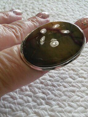 Beautiful MOOKAITE Handmade Sterling 925 Ring Size 7 #565E
